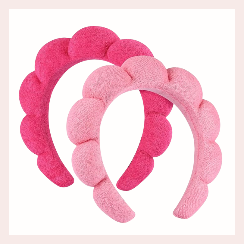 spa headbands pink