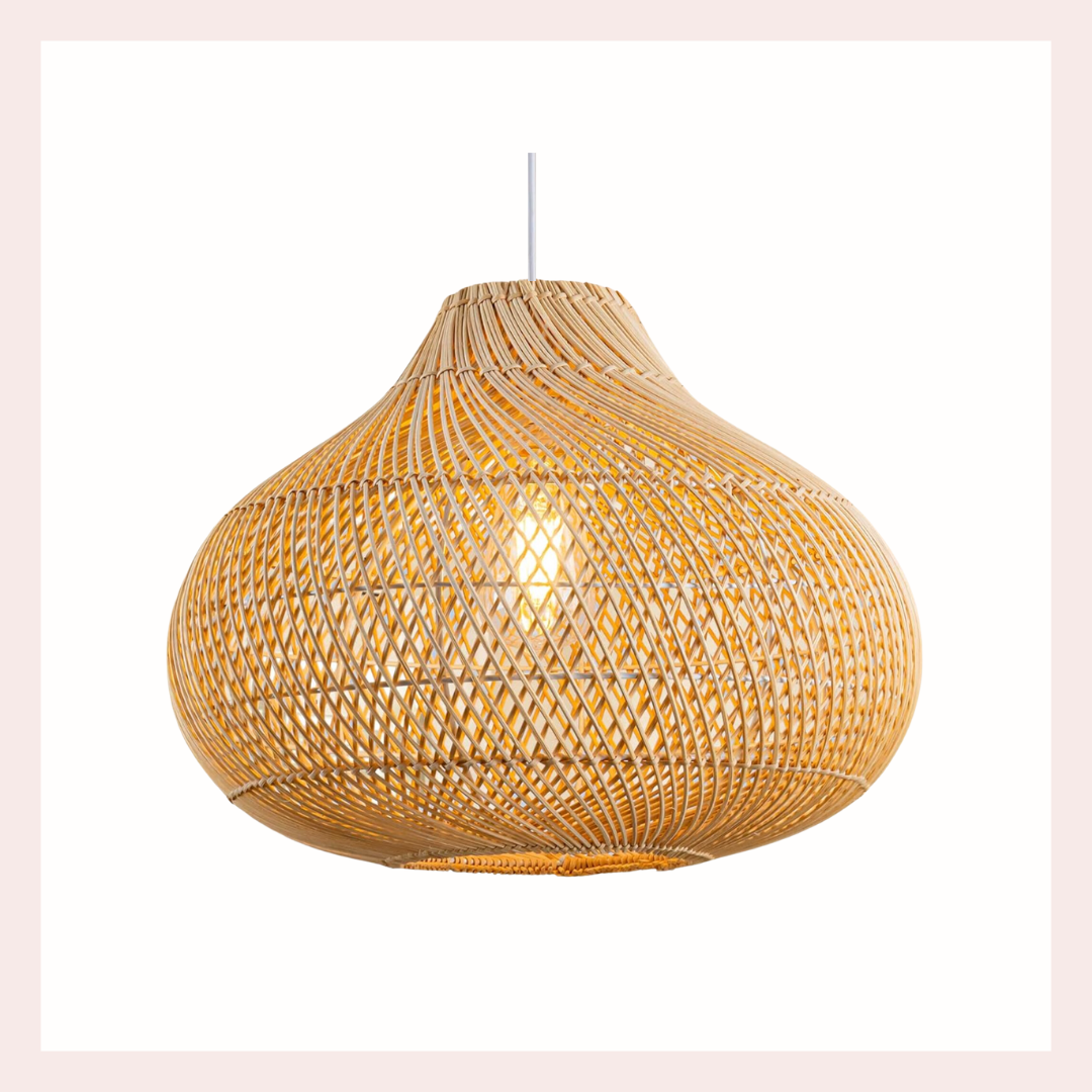 rattan basket pendant