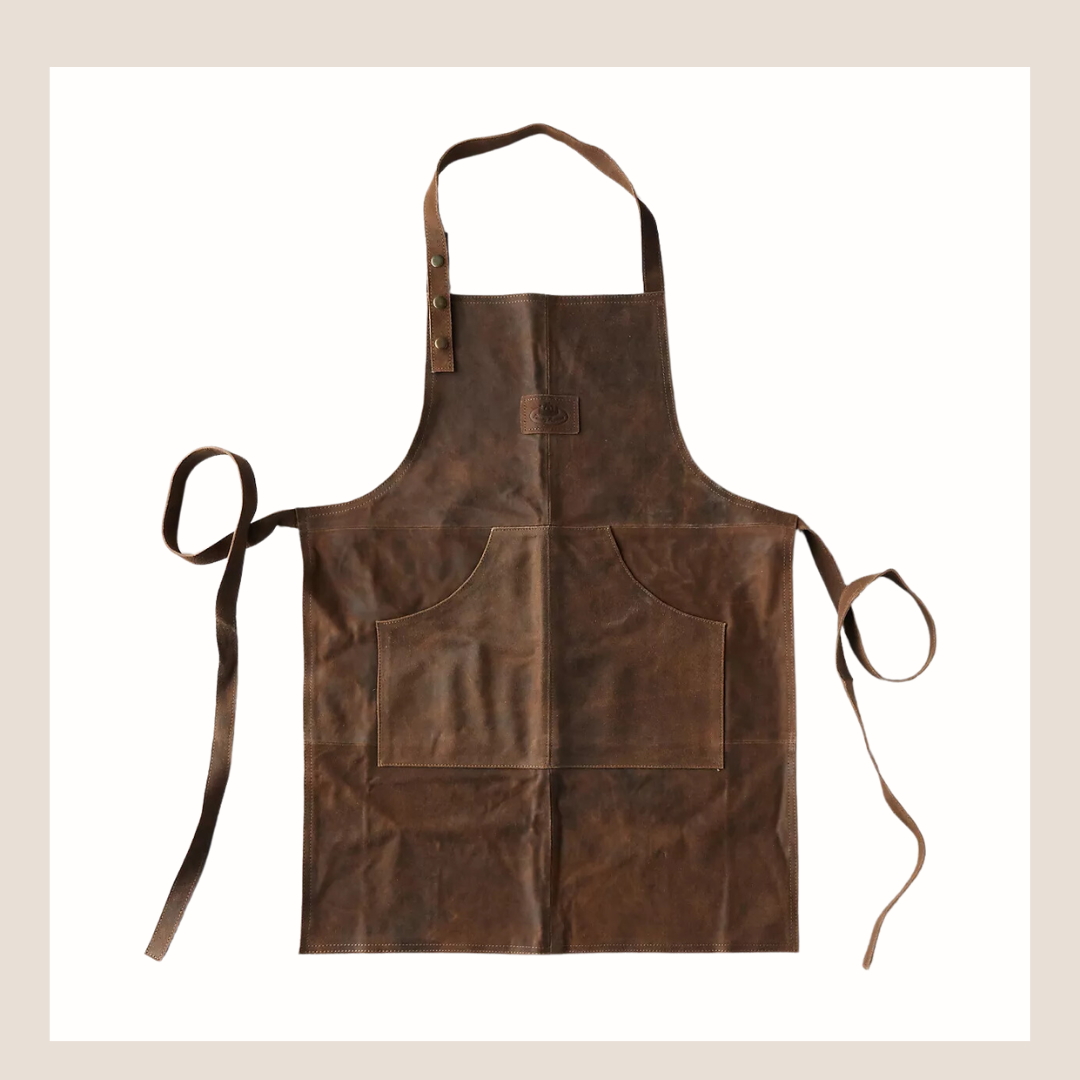 leather grilling apron