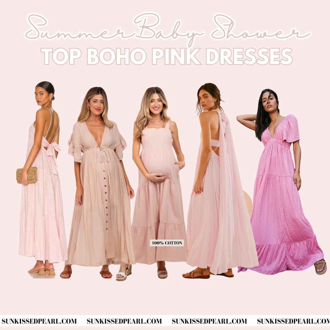 Pink Boho Baby Shower Dresses