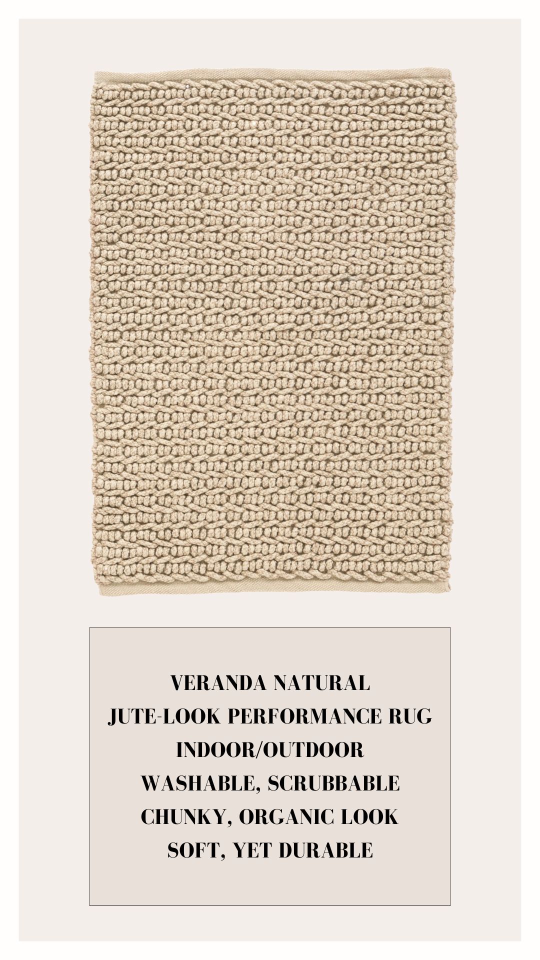 Veranda natural performance jute look rug