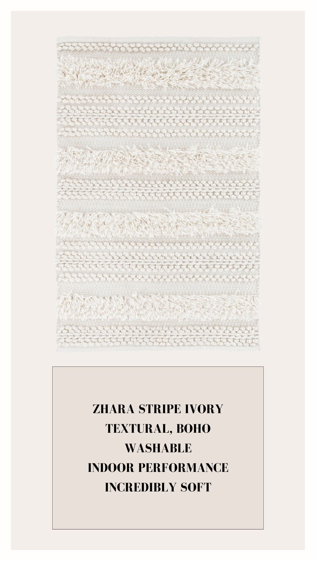 zhara strip ivory performance rug